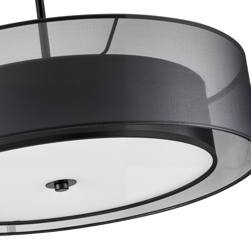 Kamila 3 - Light Drum Semi-Flush Mount Ceiling Light, Matte Black