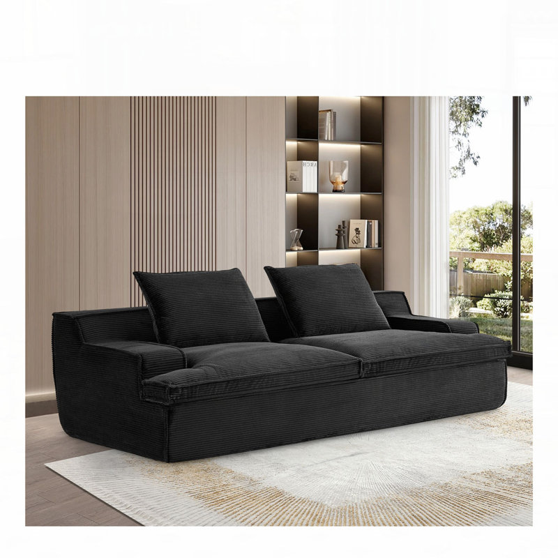 90.9 Wide full foam oversized sofa, Black