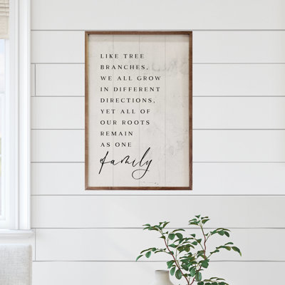 «Family Branches Whitewash» sur bois