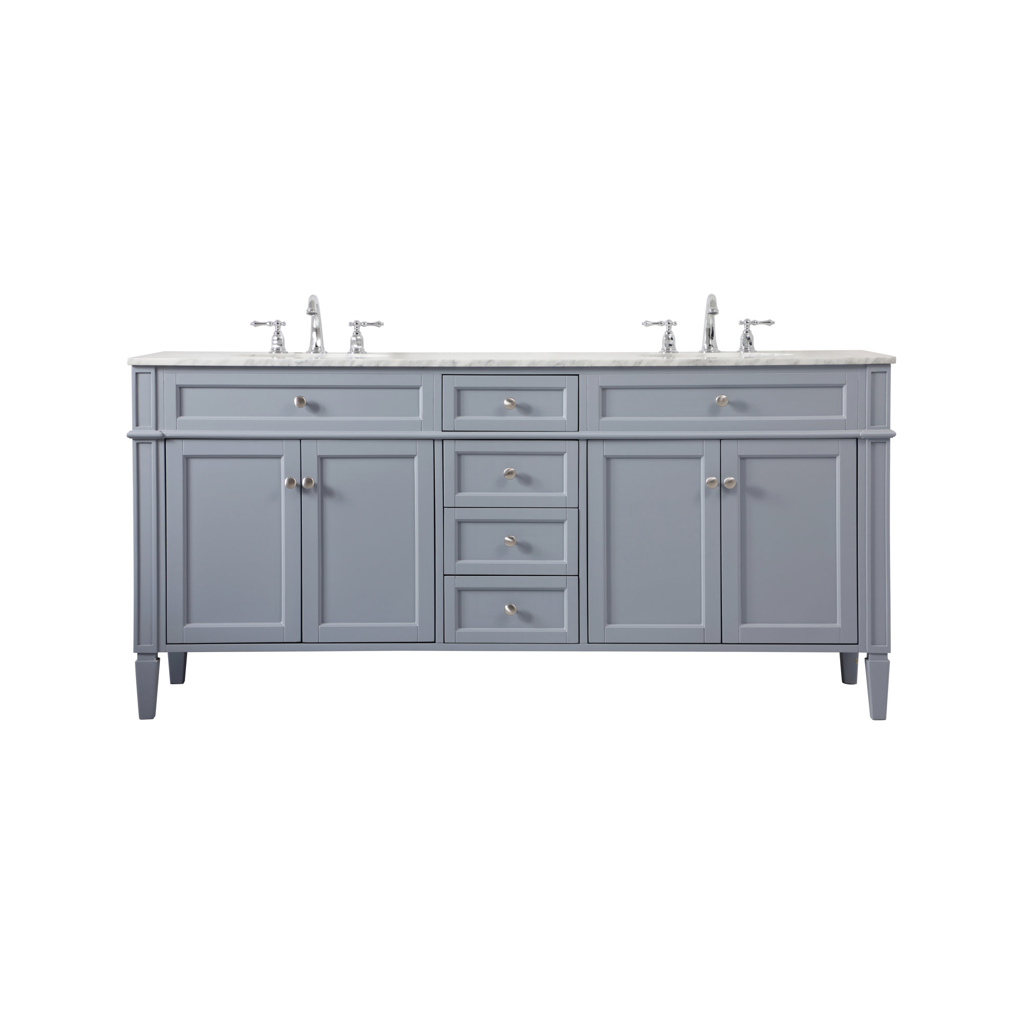 Rivers 72'' Double Bathroom Vanity, Gray