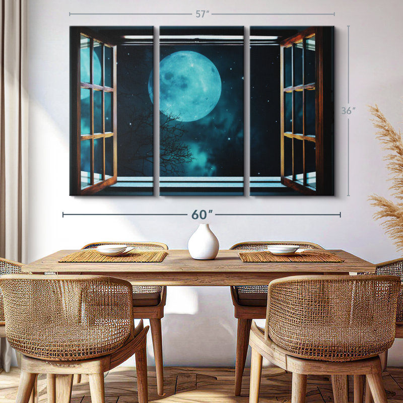 «Moon Sparkles», 3 pièces, H 36 po x l 57 po x P 1,25 po