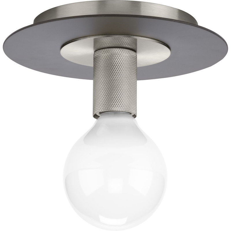 Plafonnier semi-encastré Saulo, Nickel brossé