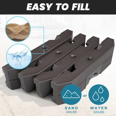 12' X 9' Rectangular Cantilever Umbrella with Counter Weights