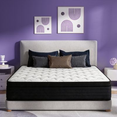 14 Inch Luxury Hybrid Pocket Coil Mattress, Cooling Gel Foam Infused, Medium Firm Motion Isolation Bed Mattress Twin Full Queen King Size