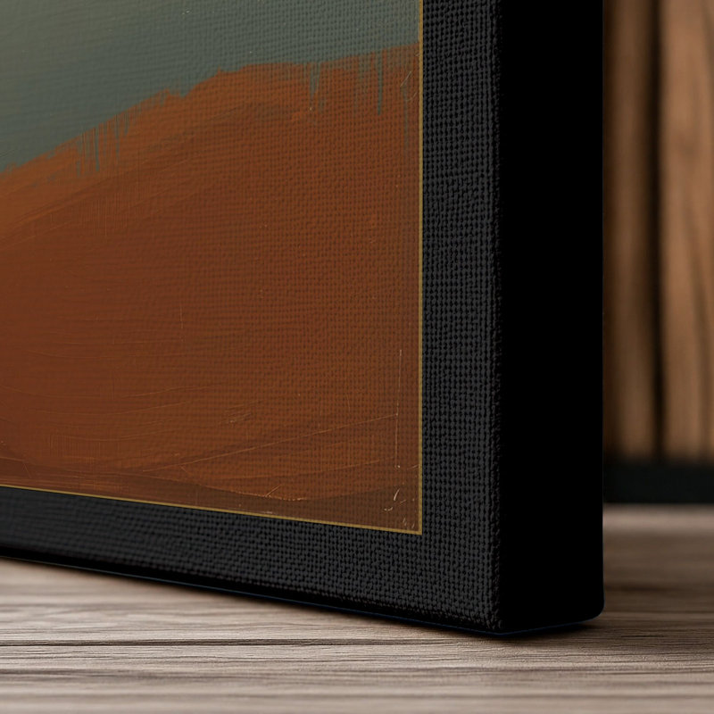 Mountains at Distance Scandinavian - Wrapped Canvas, 30x20 - 76.2 x 50.8 cm, Black Border
