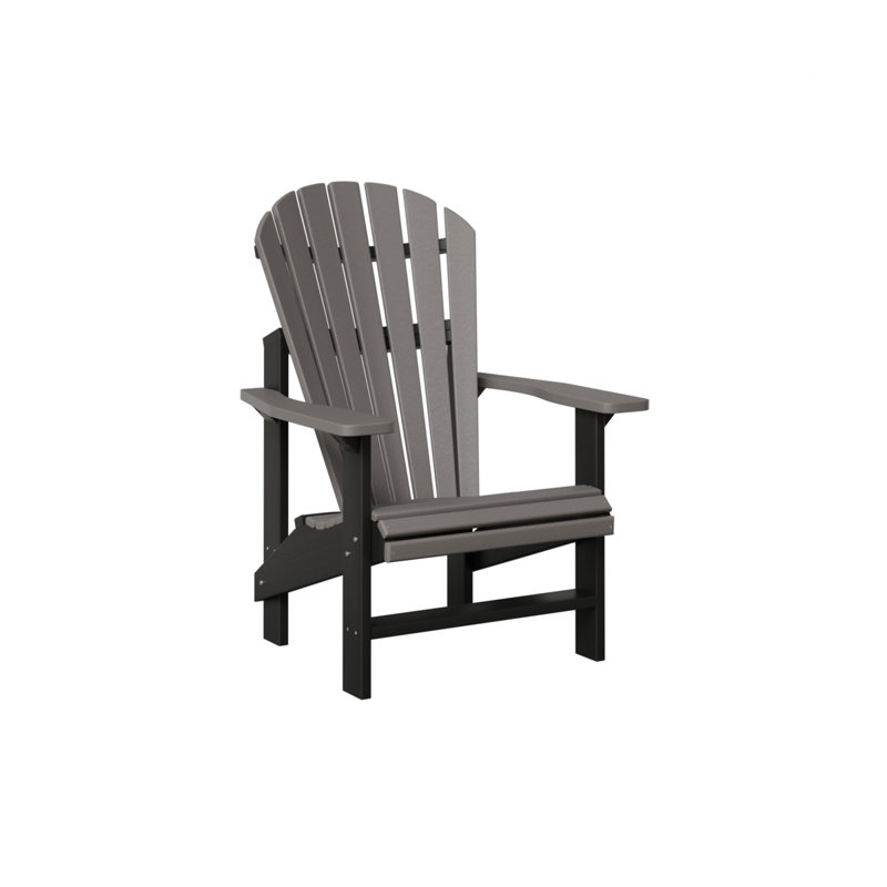 Berlin Gardens Comfo Back Upright Adirondack Chair, Light Gray/Black