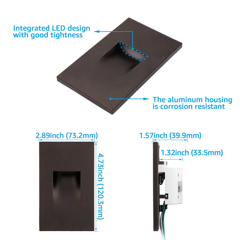 Integrated LED Deck Light Colour Temperature Selectable for Indoor Outdoor, Oil Rubbed Bronze