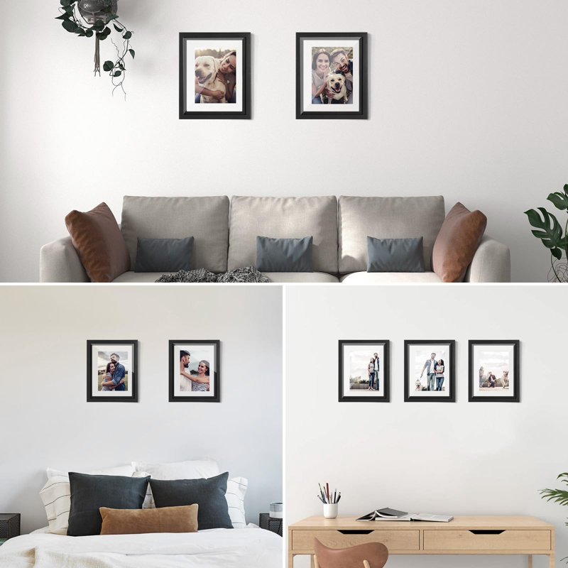 Floating Picture Frames Set Of 6, 8X10 Floating Frame With Double Glass For 4X6, 5X7 Or Full Display 8X10 Photo, Desktop Or Wall Hanging, Black