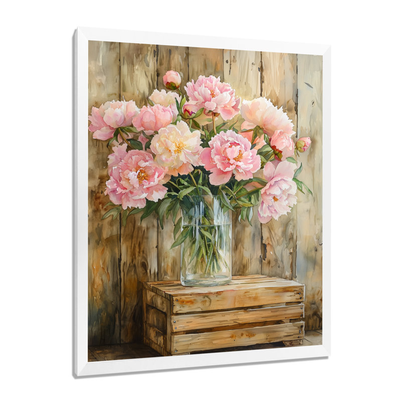 Shonna - Floral Wall Art, 32" H x 16" W, Picture Framed, White