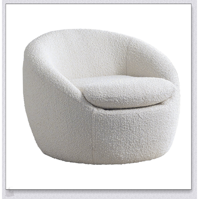 Fauteuil demi-tonneau Winnie, Boucle blanc