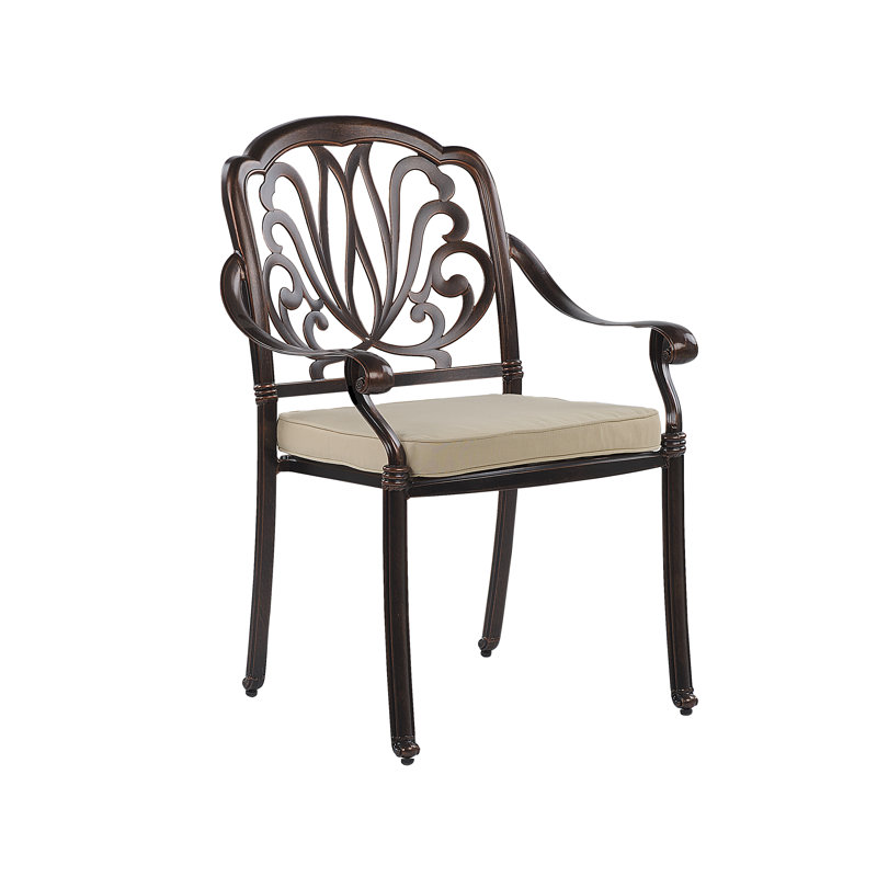 Aadhiran 4 - Person Patio Dining Set Umbrella Hole Included Round Table with Cushions Included