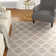 Tapis décoratif gris/beige Touffeté à la main à motif géométrique Windsor