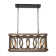 3 - Light Rustic Wood Kitchen Island Rectangular Chandelier