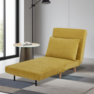 Chenille Single Sofa, Armless Sofa Chair, 3-in-1 Sofa Bed