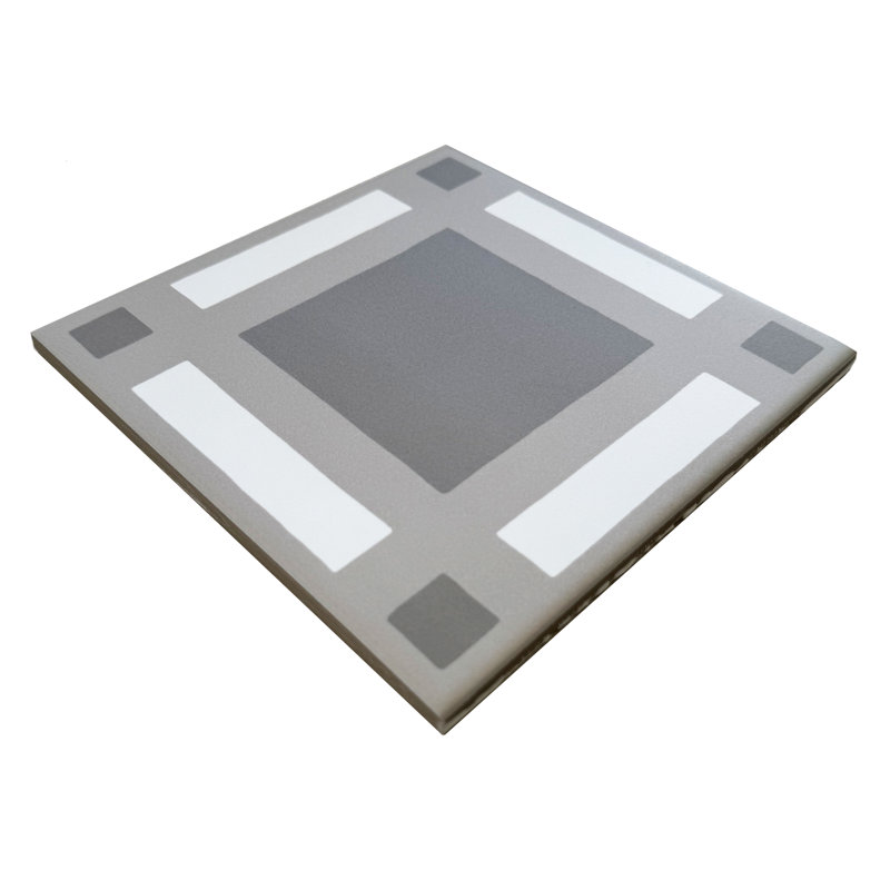 Blvd Plaid 8”X8” Patterned Porcelain Wall and Floor Tile, Gray/White
