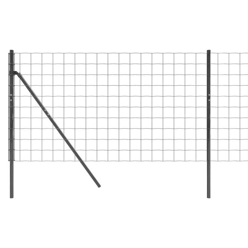 Nelda Anthracite Metal Fence Panels, 13, 80cm H x 2500cm W, White