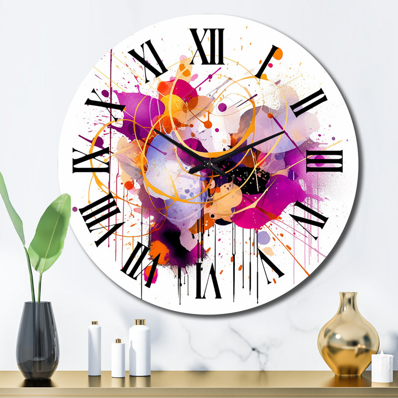 Horloge murale mauve, Grand
