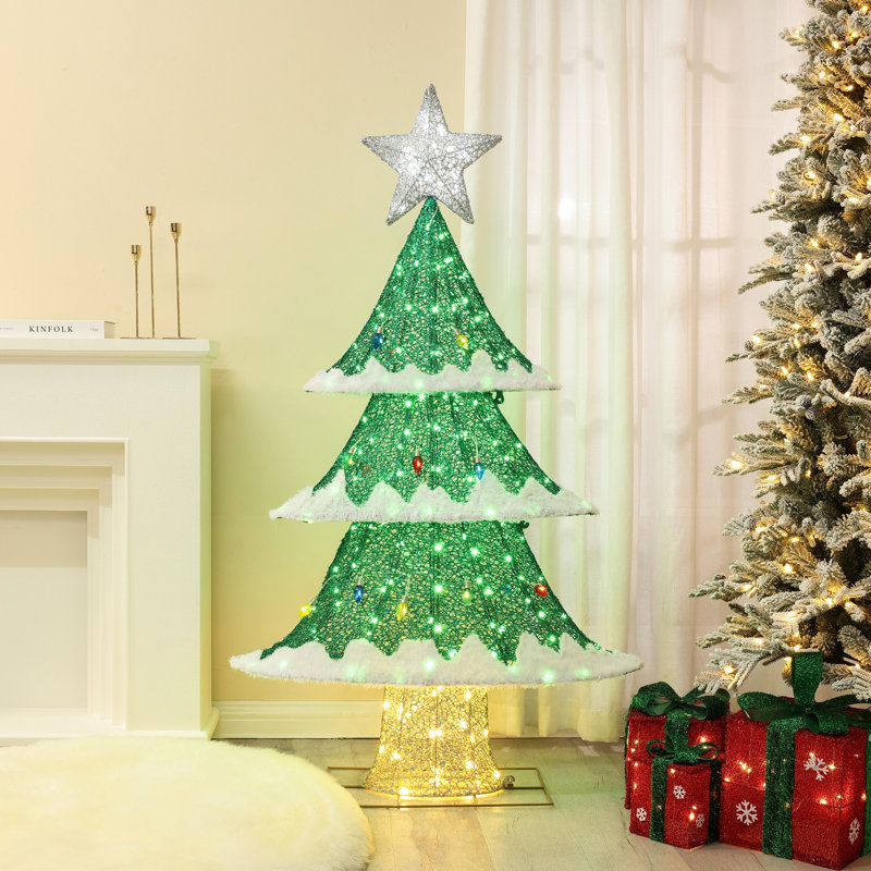 Décoration de Noël d'intérieur et d'extérieur pour arbre de Noël vert 5 pi
