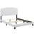 Polegate Upholstered Fabric Twin Bed In White-70521966-70521965