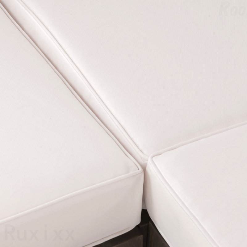 Banc de coin blanc gauche et table basse, ensemble de patio extérieur, Blanc
