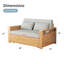 Canapé-lit double convertible 48 po avec rangement, canapé-lit modulaire avec méridienne réversible, canapé-lit en bois 3 en 1 pour salon, appartement, chambre à coucher, bureau-1317894860-1317894857