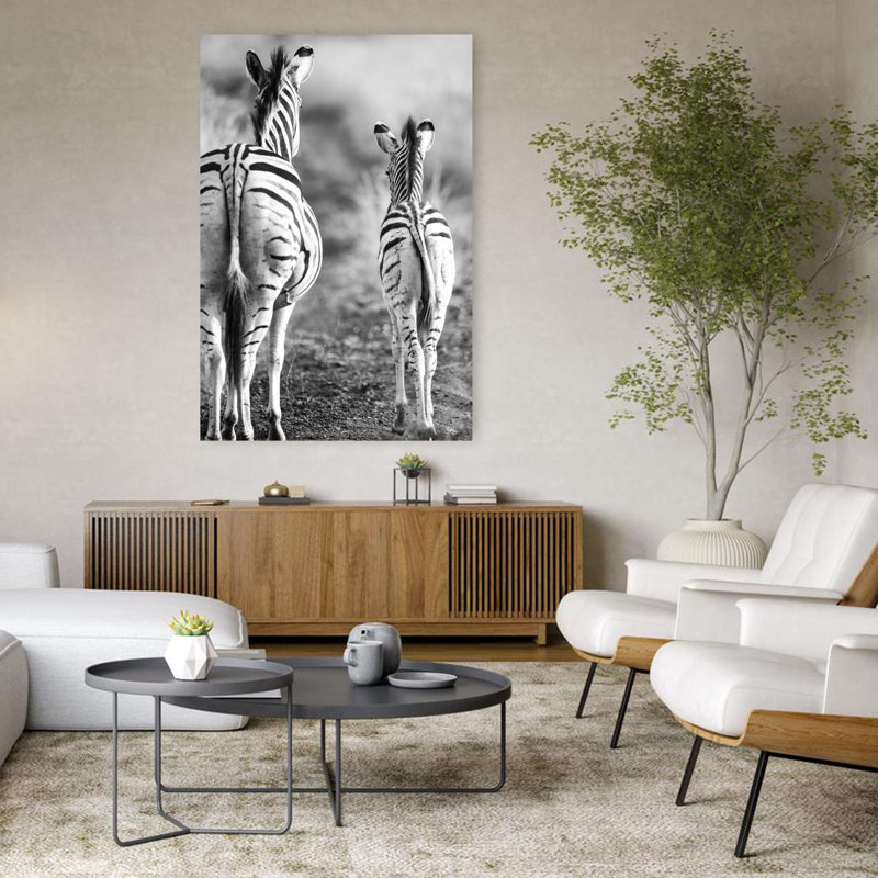Art contemporain, zèbre serein minimaliste, art contemporain, H 48 po x l 32 po