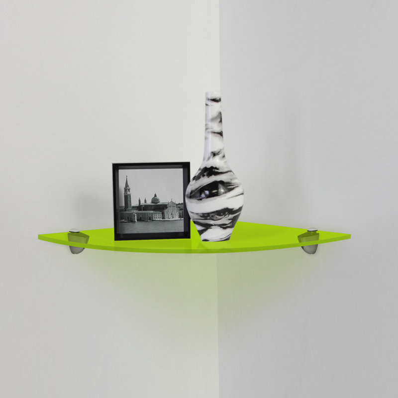 Tablettes en verre Brumunddal avec supports chromés, H 0,38 po x l 6 po x P 6 po