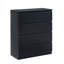 Commode 4 tiroirs, commode de rangement moderne, commode noire 31,5 po pour garde-robe avec design sans poignée, organisateur de commode pour chambre à coucher, salon, noir