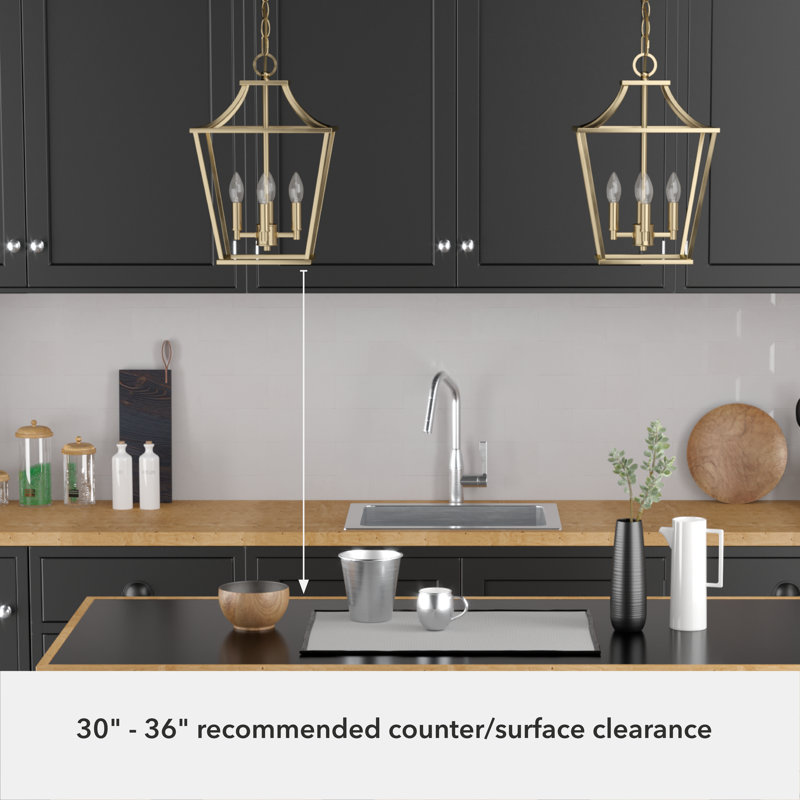 Lustre géométrique à 4 lumières Laurel Ridge, H 21,5 po x l 12 po x P 12 po, Altura doré