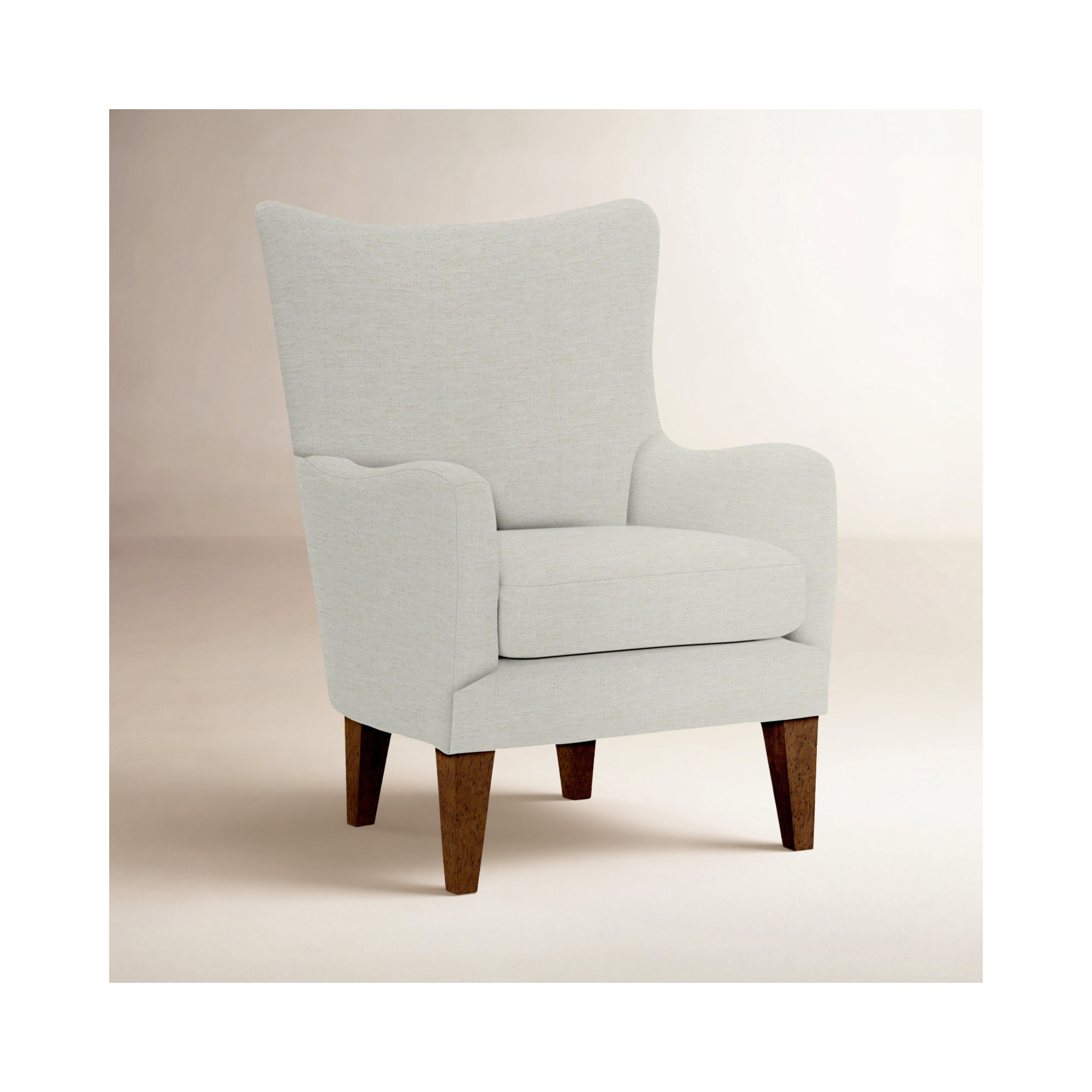 Estado Upholstered Armchair, Espresso, Malibu White Pepper Performance Chenille