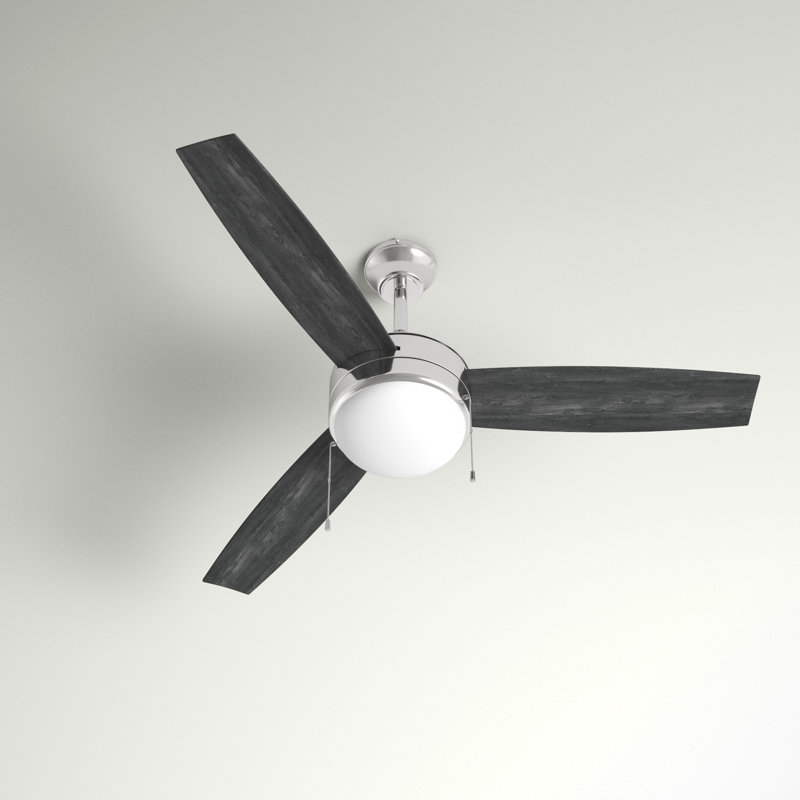 Polished Nickel 52'' Ceiling Fan with LED Light Kit
