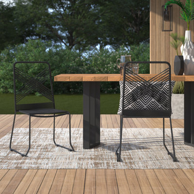 Chaise d'appoint de patio empilable Ahlem