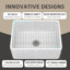 Kitchen Sink 24" L x 18" W Single Bowl Fireclay Kitchen Sink with Sink Grid and Basket Strainer