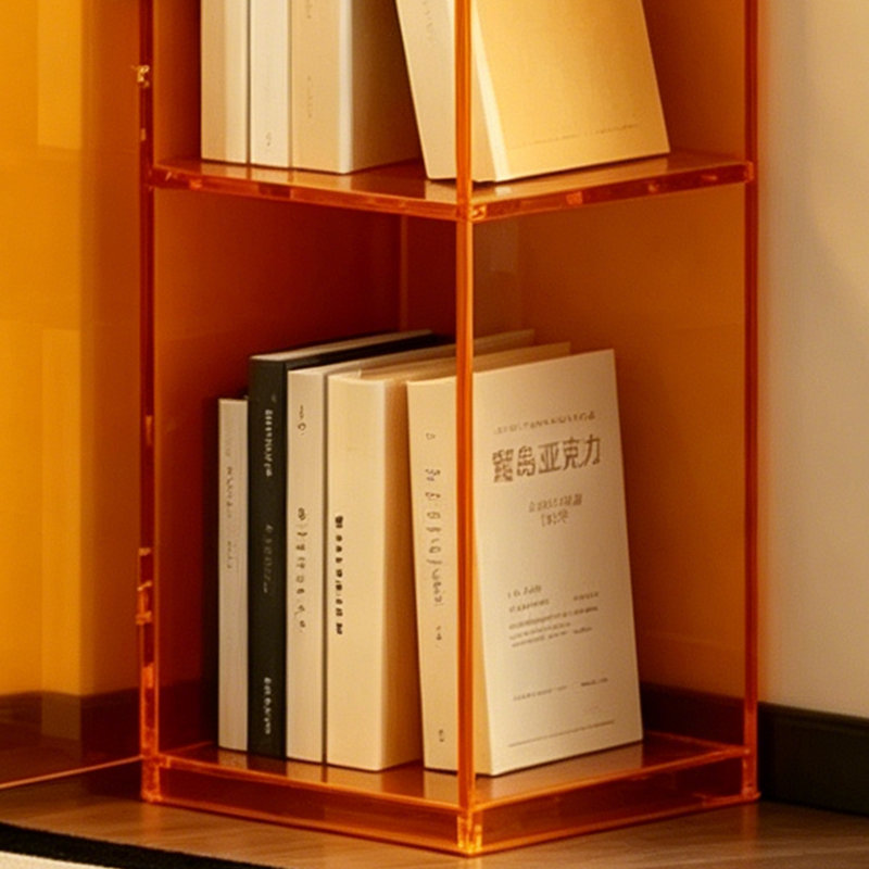 Acrylic storage display multi-level bookcase, Orange