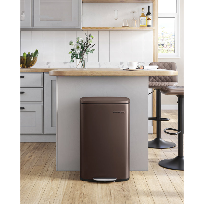 Step On Kitchen Trash Can - 50L, Brown