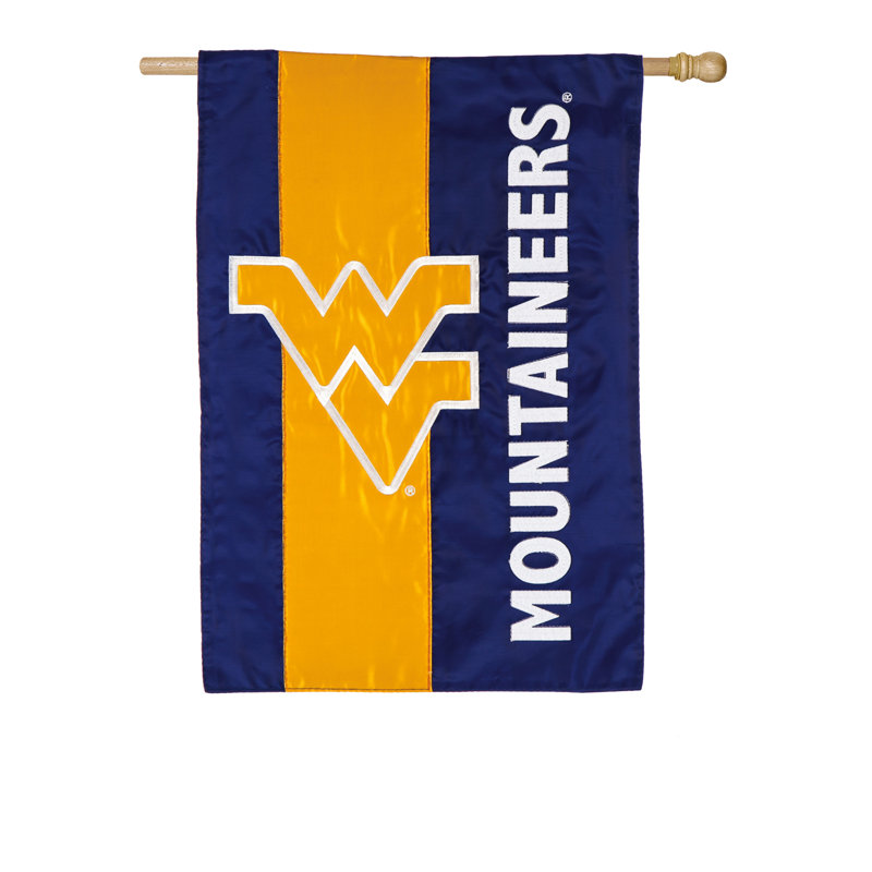 Drapeau de maison en polyester à 2 côtés NCAA 44 x 28 po, West Virginia University, H 44 po x l 29 po