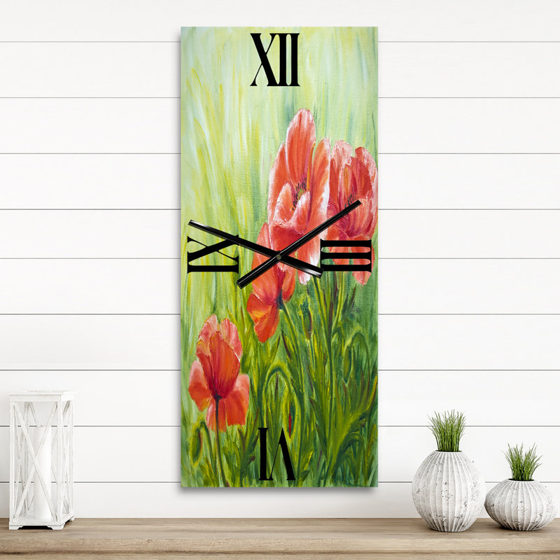 Horloge murale Blossoming Poppies III, Petit