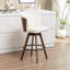 Tabouret de comptoir pivotant rembourré avec structure en bois Devault-131579709-131579711