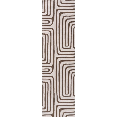 Loft Modern Curved Line Living Room Area Rug and Runner Soft Pile