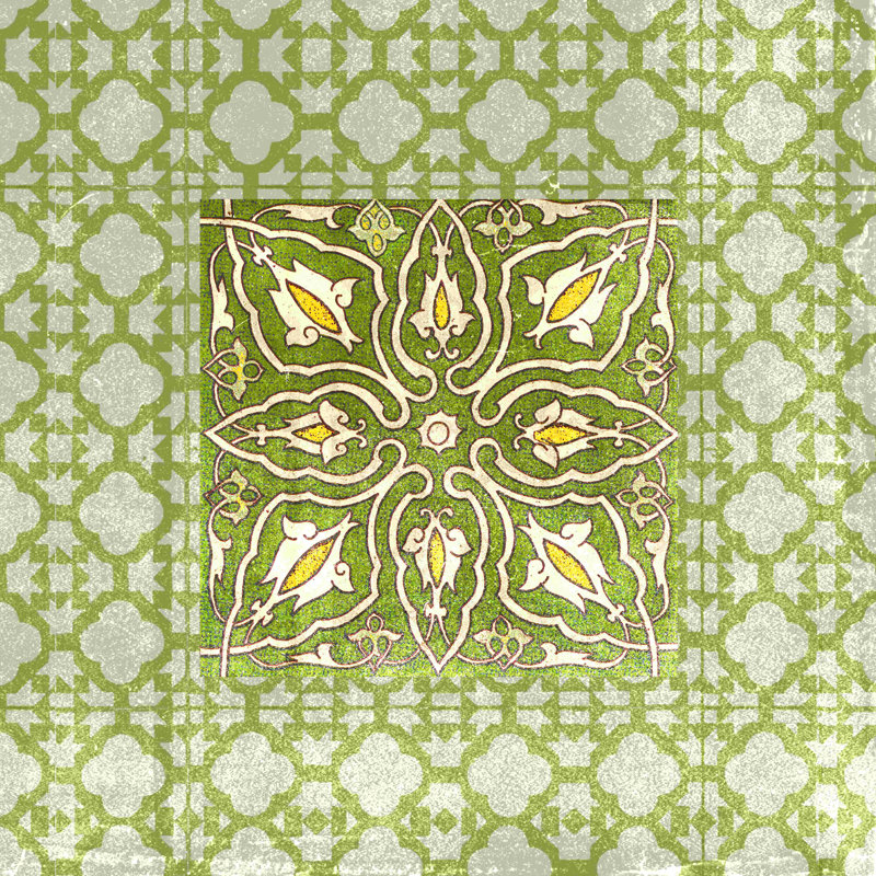 Green Tile - reproduction sur toile tendue, H 36 po x l 36 po