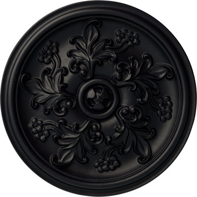 Endurathane Katheryn Ceiling Medallion, 14 1/2"OD x 2 3/4"P (Fits Canopies up to 2 1/8"), Hand-Painted Steel Gray Finish