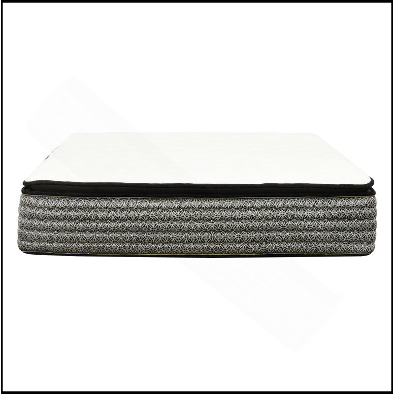 Premium 14 In. Full Size Pocket Coil Hybrid Mattress, Super Plush Gel Memory Foam Mattress For Comfort Sleep, White/Gray