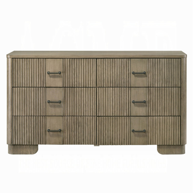 Commode de style transitionnel 1Pc avec 6 tiroirs de rangement