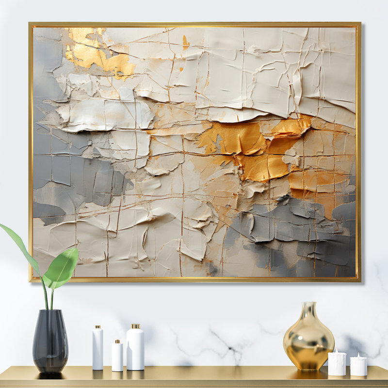 Gervon Transcendent Textures IV, Cadre flottant doré, H 12 po x l 20 po x P 1 po