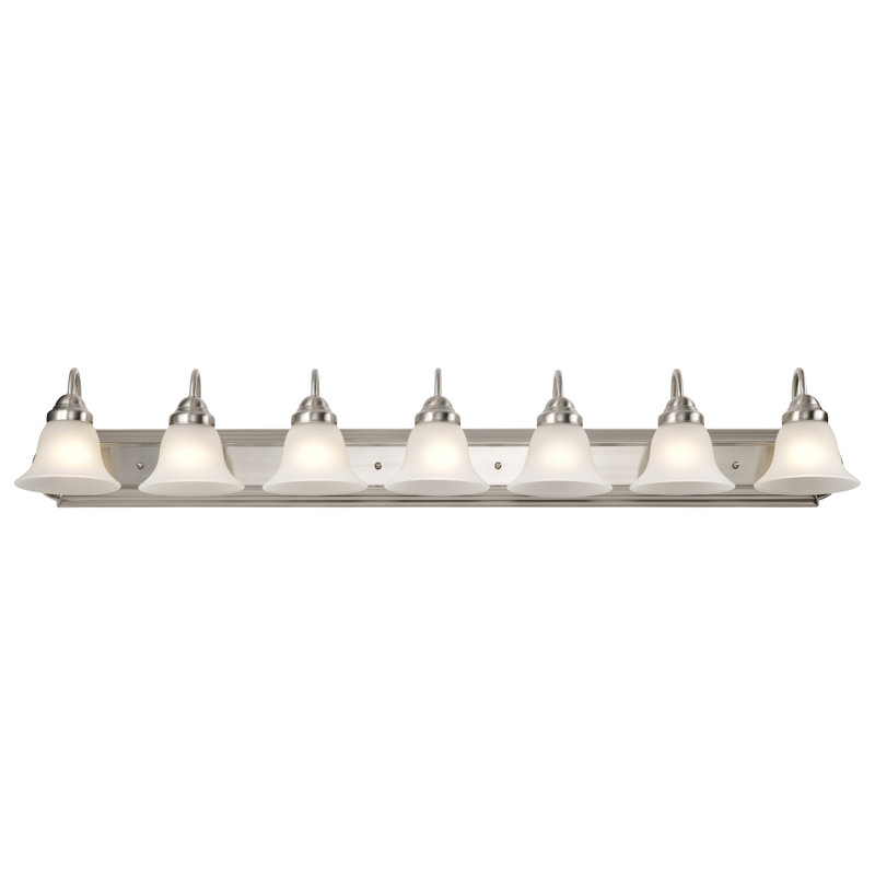 Turcotte 7 - Light Dimmable Vanity Light, 100 Watt (Not Included), Brushed Nickel, Frosted White