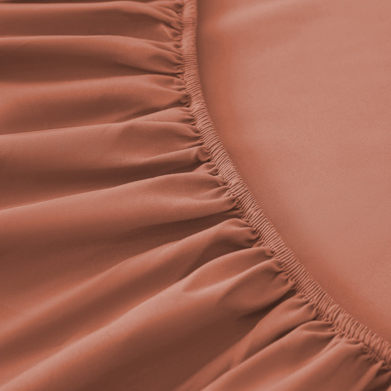 Super Soft Extra Deep Pocket Microfiber Brushed Fitted Sheet, Rust, Super King (6')