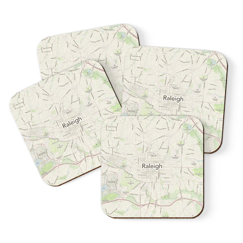 Sous-verre carte des États-Unis, Raleigh