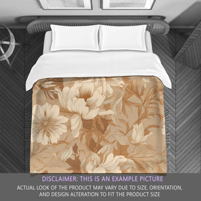 Floral Brown/Gold Microfiber Comforter