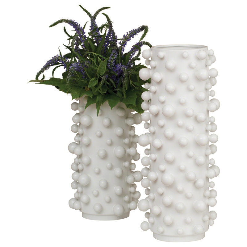 13.5" Ceramic Table Vase, Matte White