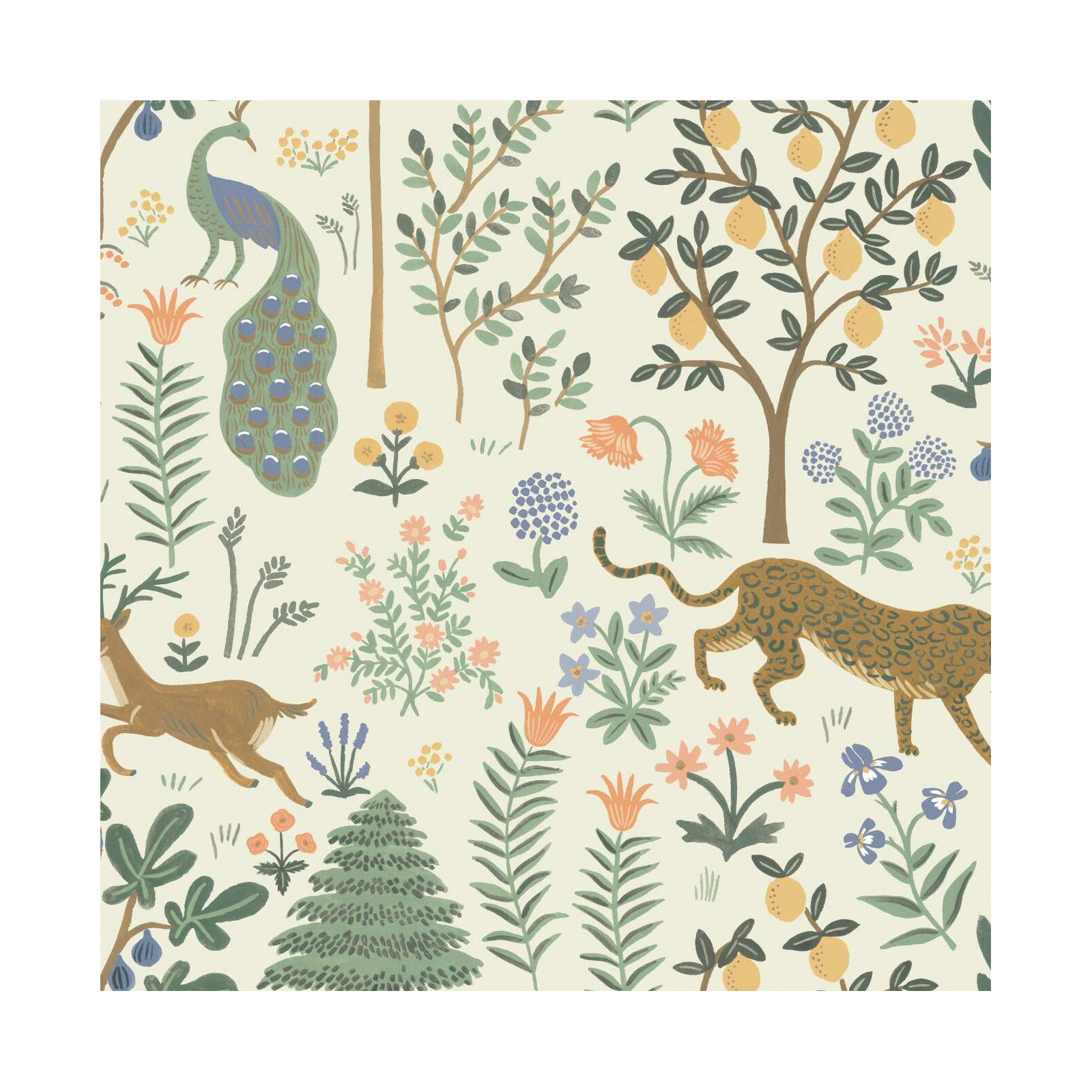 Menagerie 20' L x 27" W Peel and Stick Wallpaper Roll, Cream